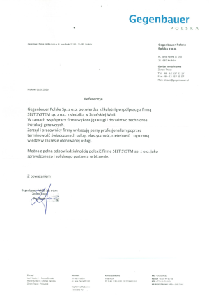 Referencja dla firmy SELT SYSTEM od 